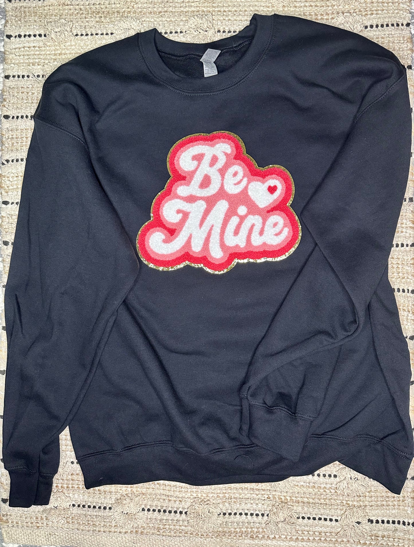 Be Mine Chenille Black Sweatshirt