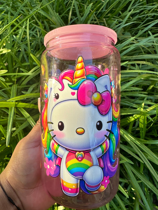 Unicorn Rainbow Glass Cup