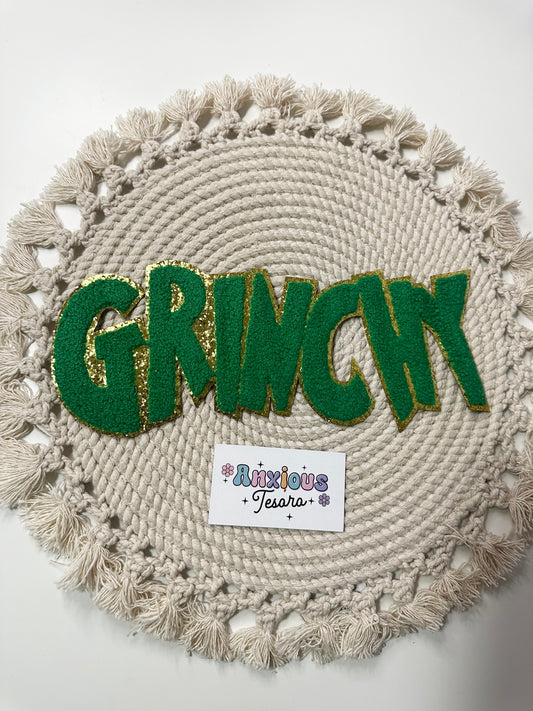 Grinchy Chenille Patch  (green)