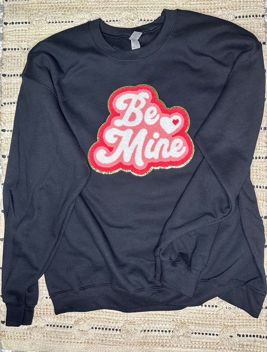 Be Mine Chenille Black Sweatshirt