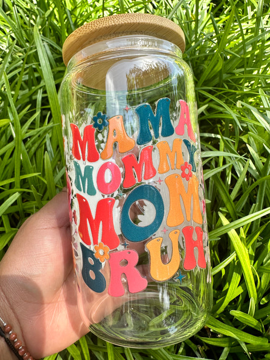 Mama Mommy 16oz Glass Cup